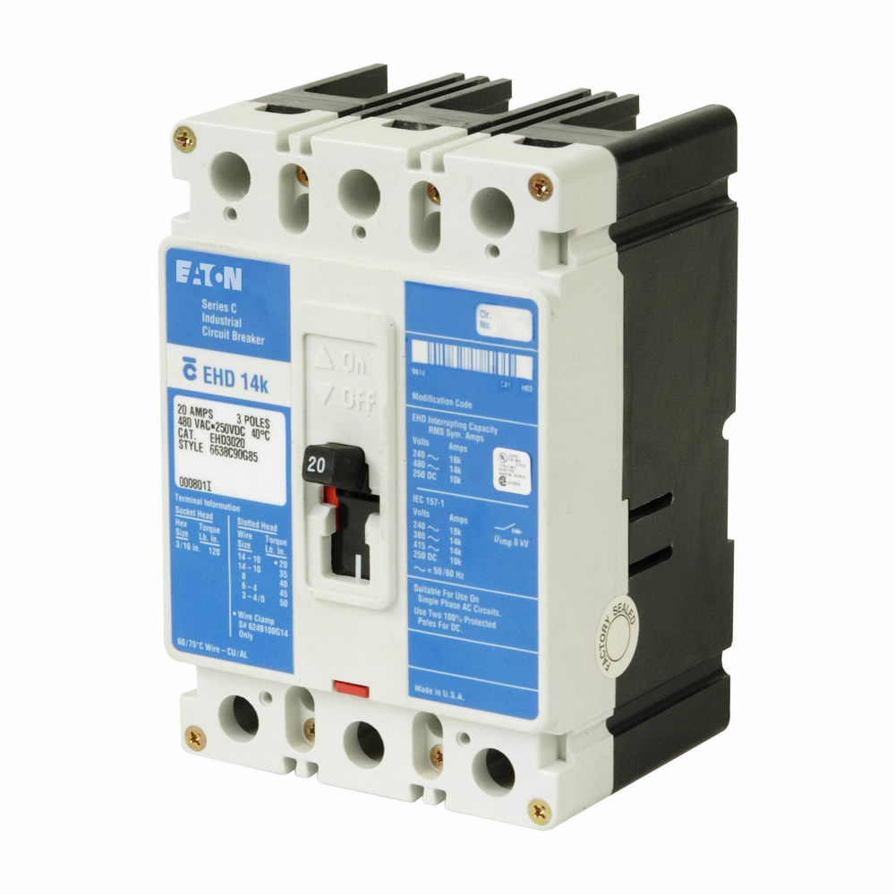 Eaton EHD3020 Molded Case Circuit Breaker F Frame 20 A