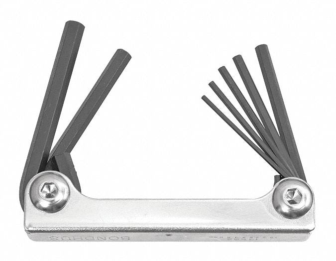 BONDHUS Bondhus 14587 7-Piece Metric Fold-Up Hex Key Set (2mm-8mm)