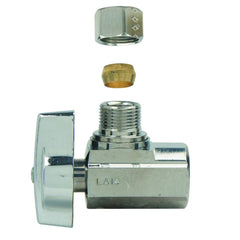 BrassCraft KTR15XC 1/4-Turn Water Stop, Angle Valve, 3/8 inch FIP x 3/8 inch OD Compression