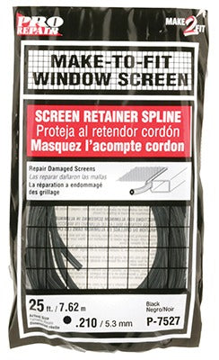 PRIME-LINE Prime Line Products P 7527 Screen Retainer Spline Black