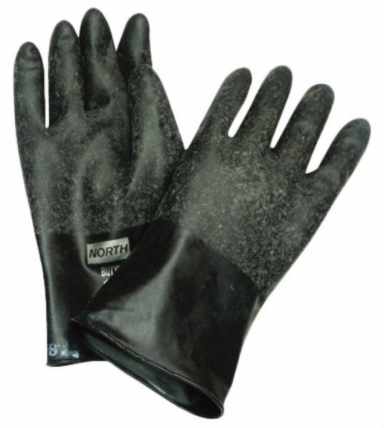 NORTH SAFETY North B324R/8 Chemical Resistant Gloves Medium Butyl