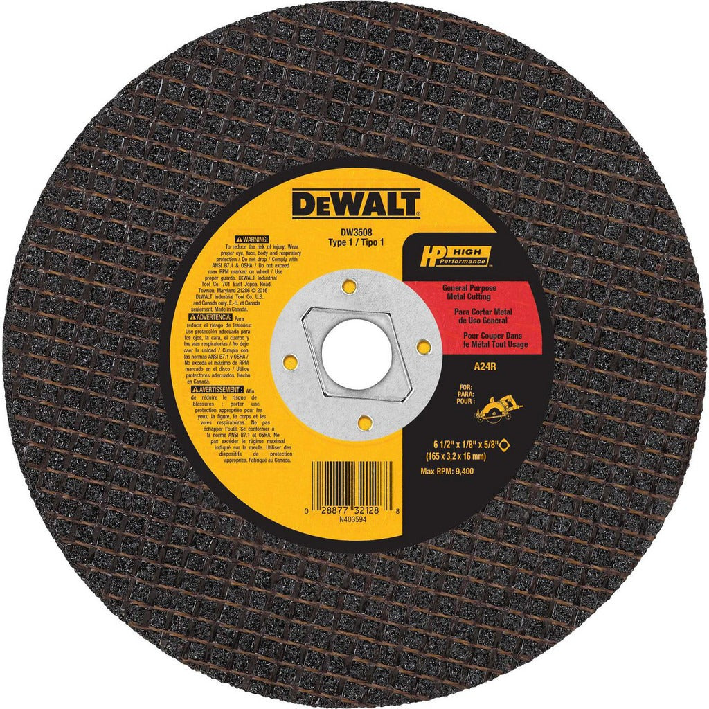 DEWALT Dewalt DW3508 Cut-off Wheel 6.5 in 24 Grit Aluminum Oxide