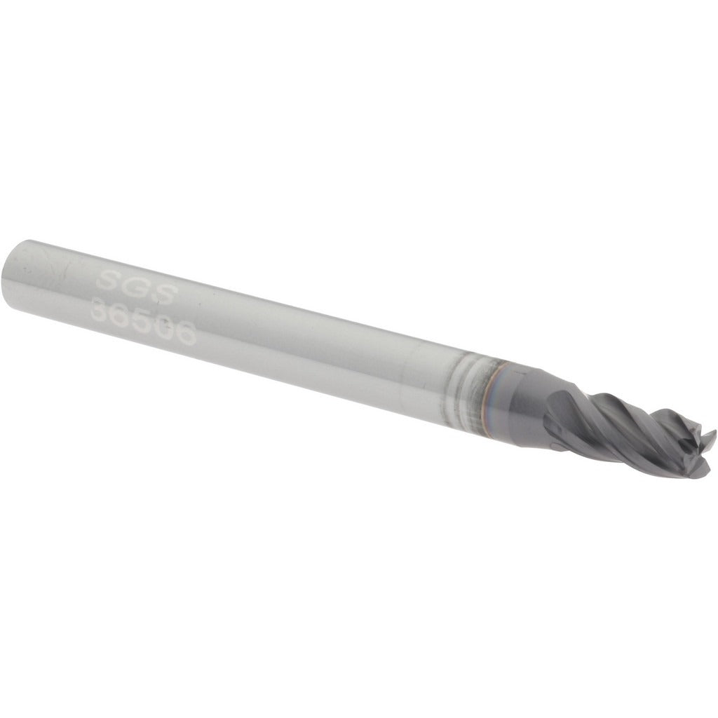 KYOCERA SGS PRECISION TOOLS Sgs 36506 Corner Radius End Mill 0.1563 in 4 Flute Carbide