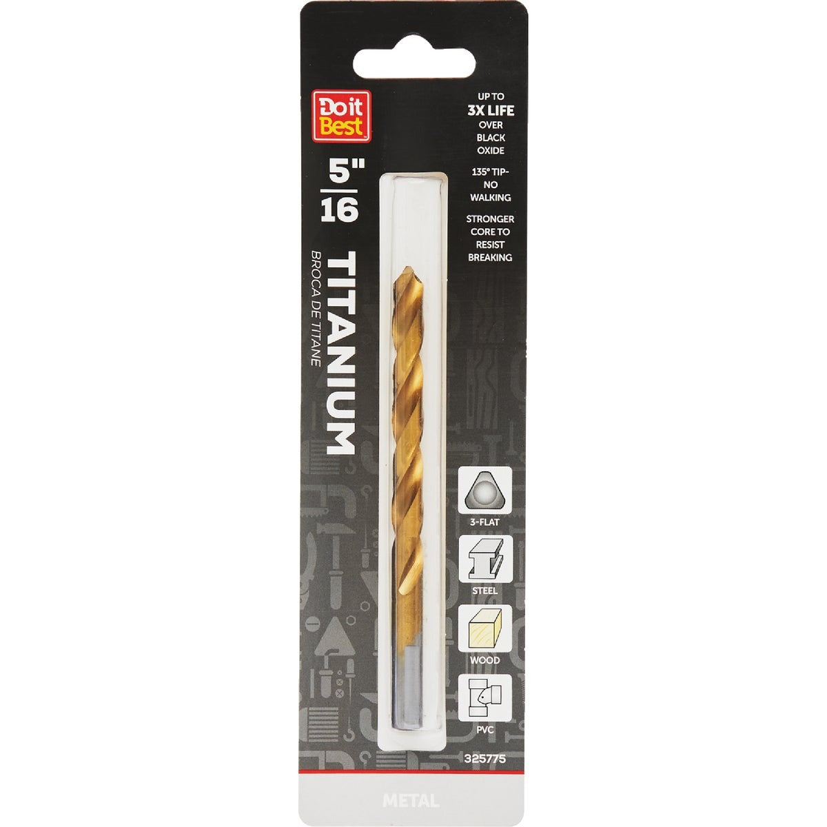 BSC PREFERRED Bsc Preferred QJDIB-DB-013 Titanium Drill Bit 5/16 Inch