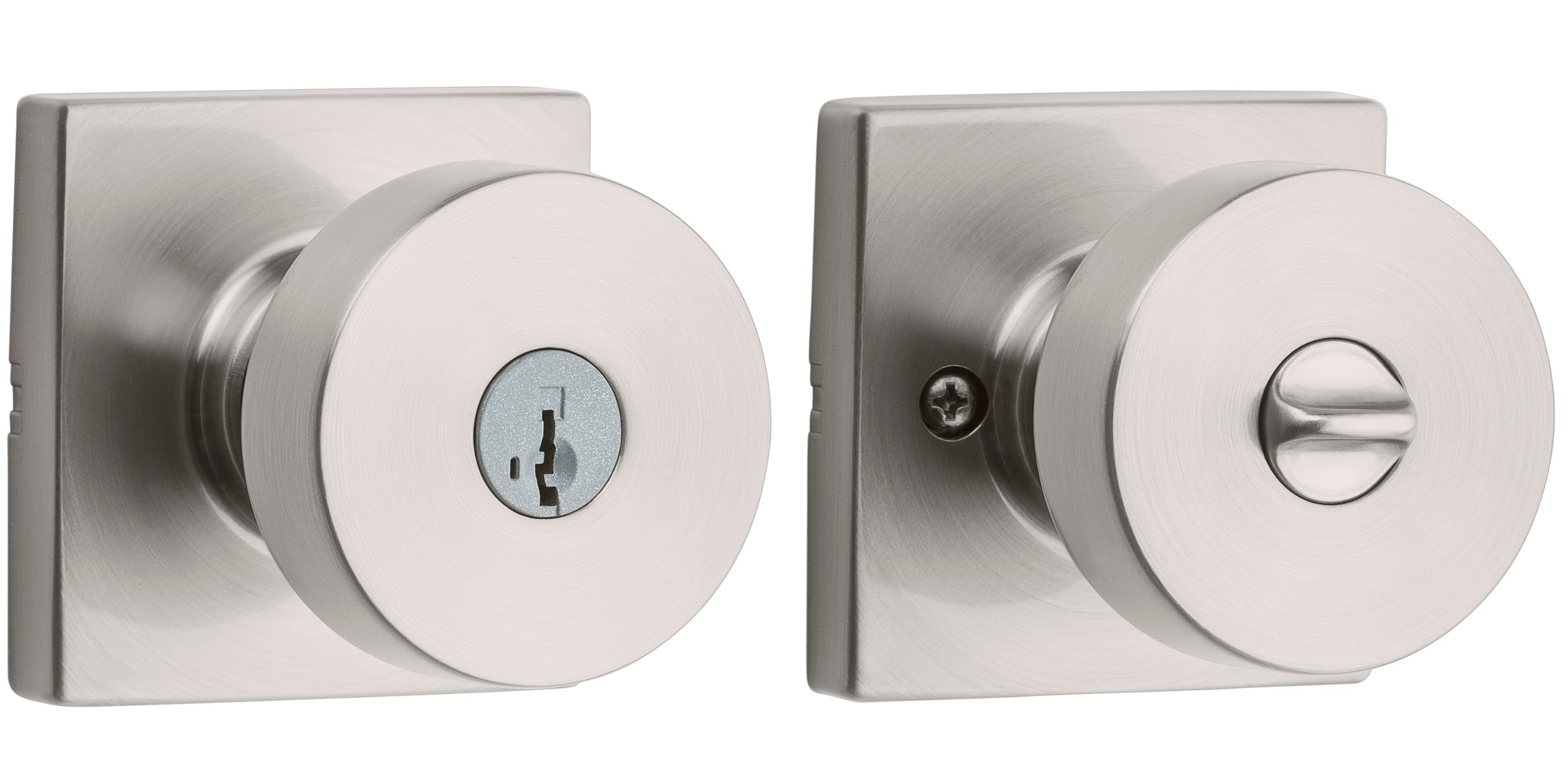 KWIKSET Kwikset 740PSKSQT-15S Pismo Entry Knob Smartkey Satin Nickel