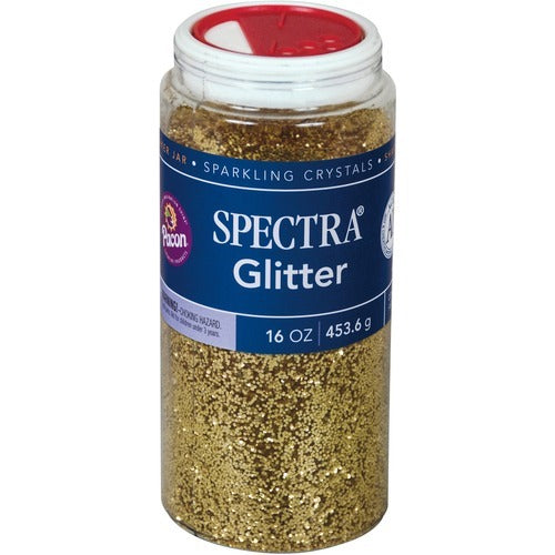 PACON Pacon PAC91780 Gold Hexagon Plastic Glitter 16 Oz