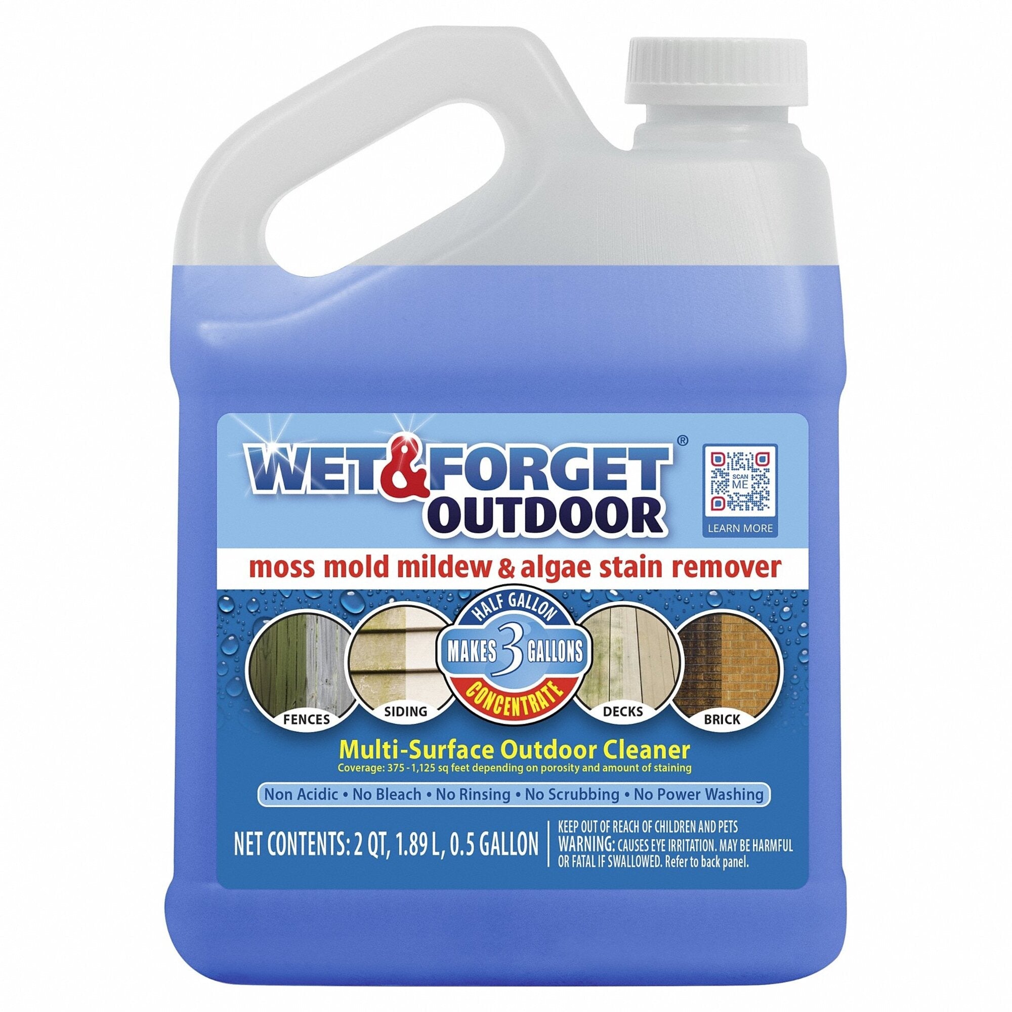 WET & FORGET Wet and Forget 800064 liquid concentrate moss, mold, mildew and algae stain remover 0.5 gal