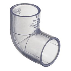 Spears 406-025L Elbow 90 Degree 2-1/2 Inch Clear PVC Socket x Socket Schedule 40