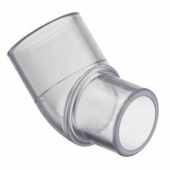 Spears 427-030L Elbow 45 Degree Street 3 Inch Clear PVC Spigot x Socket Schedule 40