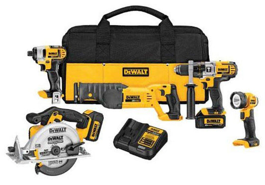 DEWALT DCK592L2 20V Max Cordless 5-Tool Combo Kit with Circular Saw