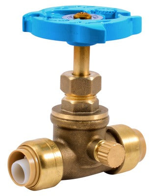 SHARKBITE Sharkbite 24634LF 1/2 Inch Stop Valve with Drain Push-to-fit