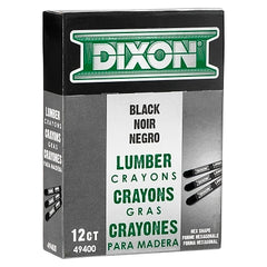 Dixon Ticonderoga 49400 Lumber Crayon Carbon Black 12 Pack