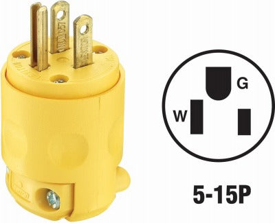 LEVITON Leviton Mfg Co 000-515PV-000 Grounding Cord Plug 15A 125V