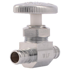 SharkBite 23063LF Carter 1/2 in. Barbed Oval Handle Straight Supply Stop Valve in Chrome Plated