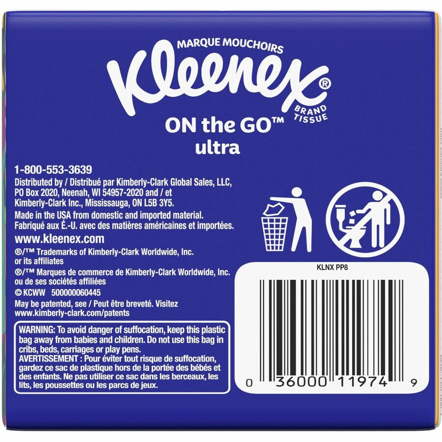 KIMBERLY-CLARK Kimberly-Clark KCC46651 Go Packs Facial Tissues 8 Pack (10 Sheets per Pouch)