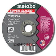 Metabo 655995000 Super Splicer Extreme Performance Cutting Wheel 6 in dia 0.045 in Thick 7/8 in Arbor AO