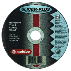 Metabo 655997000 Slicer Plus High Performance Cutting Wheel 4-1/2 in dia 0.045 in Thick 7/8 in Arbor Type 1 60 Grit