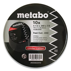 Metabo 655832010 Limited Edition Slicer Fast Cut Wheel A60TBF 4-1/2 in Diameter 7/8 in Arbor 0.040 in Thickness