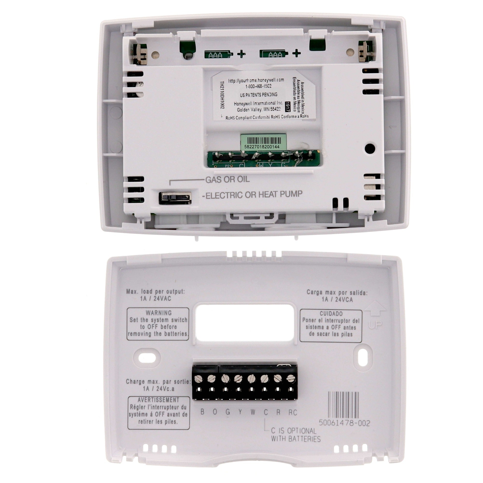 HONEYWELL HOME Honeywell Home TH2110DH1002 Pro 2000 Horizontal Programmable Thermostat 24V (Horizontal)