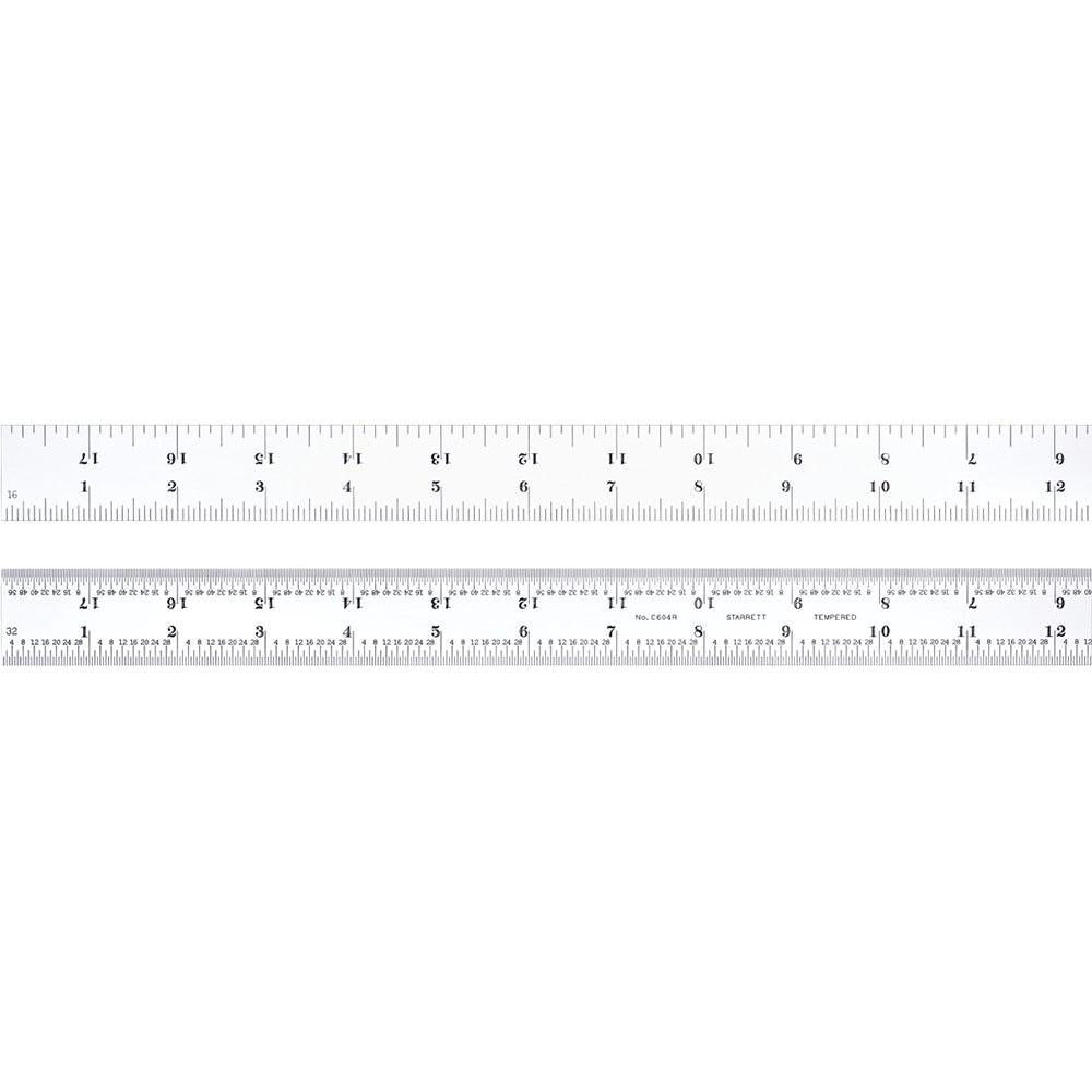 STARRETT Starrett 52680 Steel Rule 18 in 4R Graduation Rigid