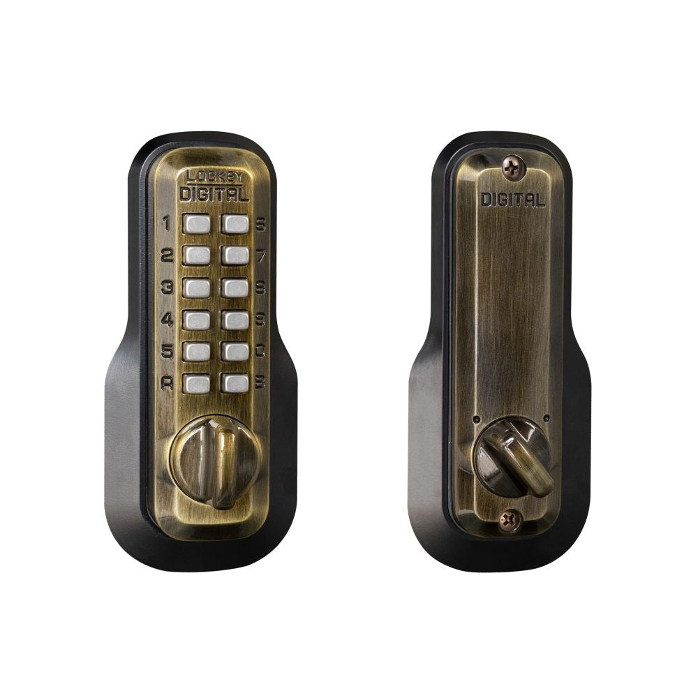 LOCKEY Lockey M210AB Mechanical Keyless Deadbolt Antique Brass