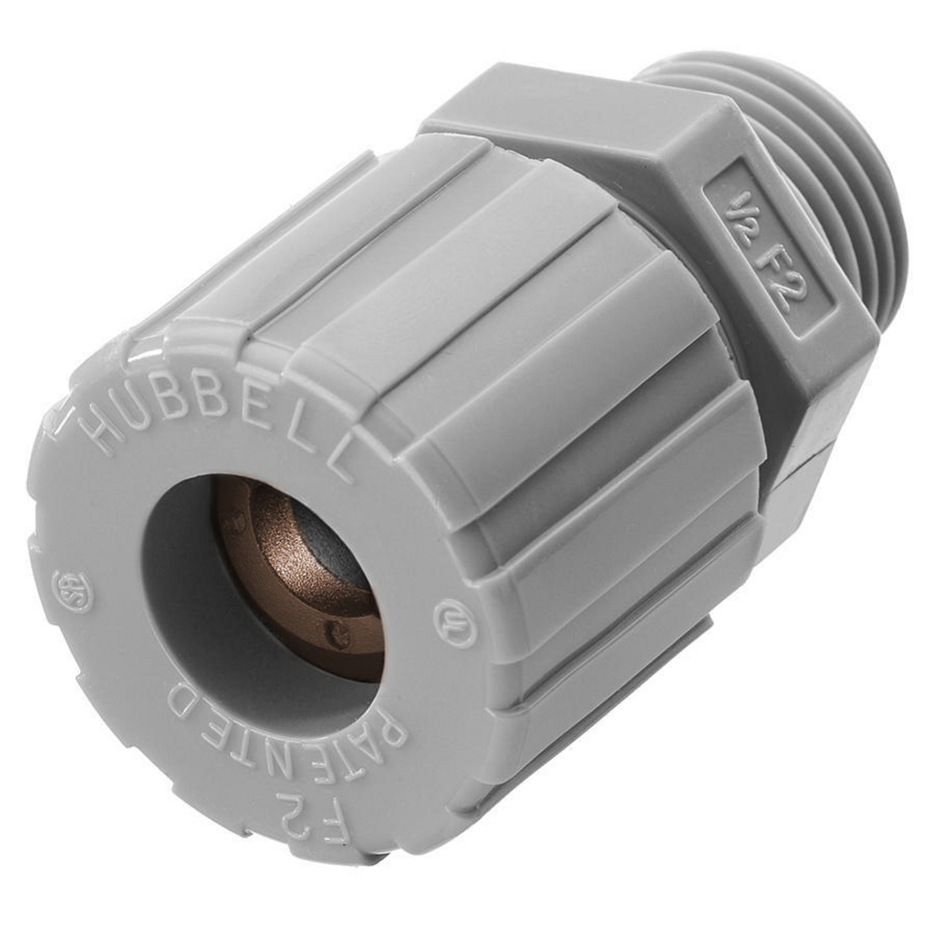 Hubbell Wiring Device-Kellems SHC1024CR Hubbell / Kellems SHC-1024-CR 1/2 x .50-.63 Straight Male Cord Connector - Nylon