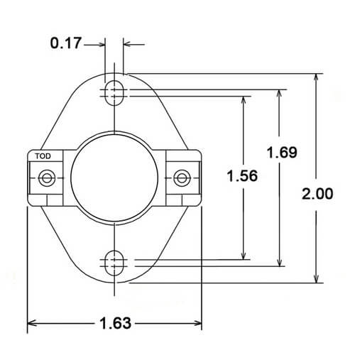 Rheem 47-21663-01 Limit Switch Auto Reset Flanged Airstream