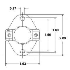 Rheem 47-21663-01 Limit Switch Auto Reset Flanged Airstream