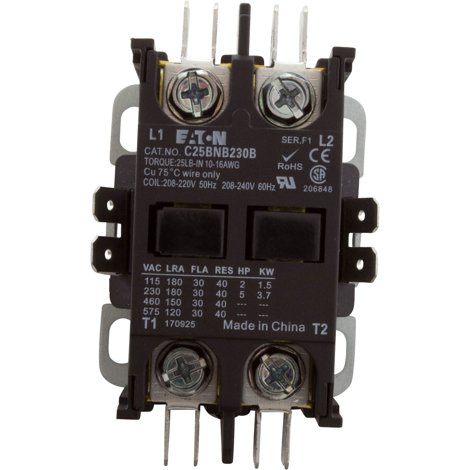 Coates 21000650 Contactor Double Pole 35A 240V