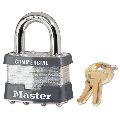 Master Lock 1KA-2532 No. 1 Laminated Steel Padlock 5/16 in Dia 3/4 in W x 15/16 in H Shackle Silver Gray Keyed Alike Keyed 2532