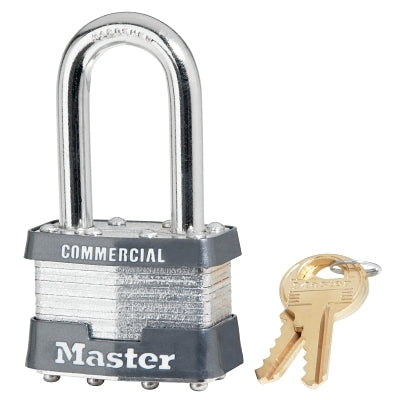 Master Lock 1KALF-3303 Laminated Steel Padlock 5/16 inch dia 3/4 inch W x 1-1/2 inch H Shackle Keyed Alike Keyed 3303