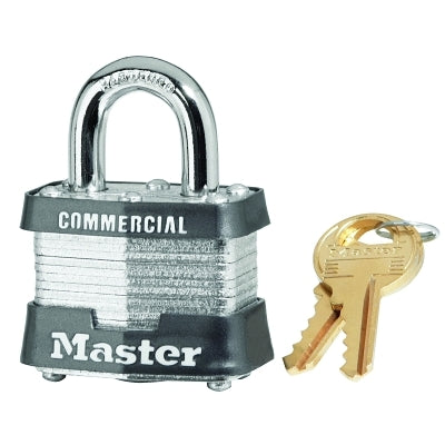 Master Lock 3DCOM No. 3 Laminated Steel Padlock 9/32 in dia 5/8 in W x 3/4 in H Shackle