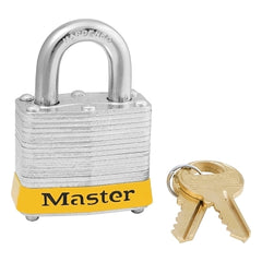 Master Lock 3YLW Series 3 Laminated Steel Safety Padlocks Yellow 1-9/16 Body Width 6 Pack