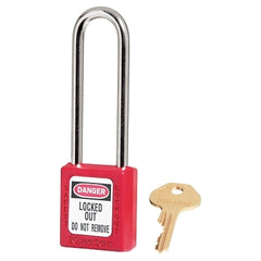 Master Lock 410KALTRED Keyed-Alike Safety Lockout Padlock Extra Length Shackle Red