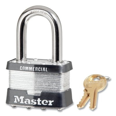 Master Lock 5KALF-0303 No. 5 Laminated Steel Padlock 3/8 in dia x 15/16 in W x 1-1/2 in H Shackle Keyed Alike 0303