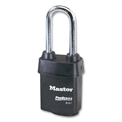 Master Lock 6121KALJ-10G013 ProSeries Weather Tough Laminated Padlock 5/16 in dia Black