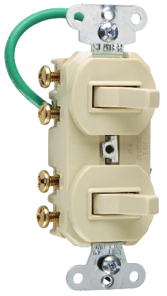 Legrand 693IG 15 Amp Double Three-Way Combination Switch 120/277 Volts