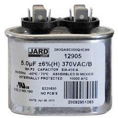 Mars 12905 JARD Single Section Oval Capacitor 5 MFD 370 Volt