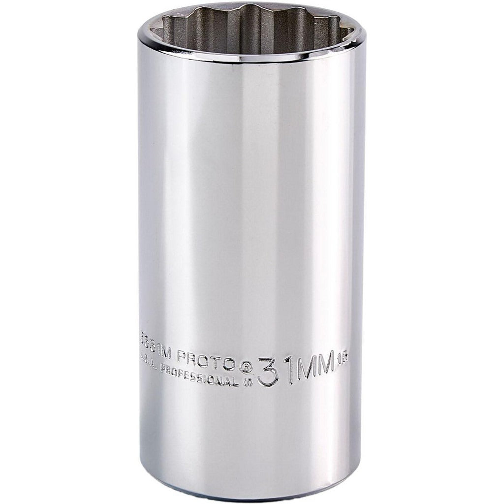 PROTO Proto J5331M Deep Hand Socket 31 Mm 12-point 1/2 Drive
