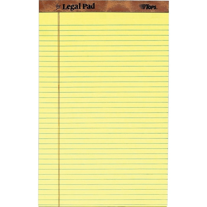 TOPS Tops TOP7572 8-1/2 x 14 Ruled Perforated Pad (12 Pack)