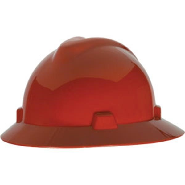 MSA 475371 V-Gard Hard Hat Fas-Trac III Red Full Brim