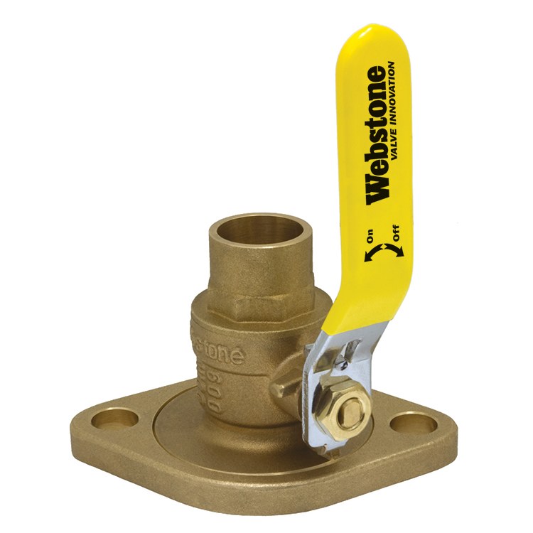 Webstone 51403W Ball Valve Lead Free Brass 3/4 SweatxRotating Flange Full Port