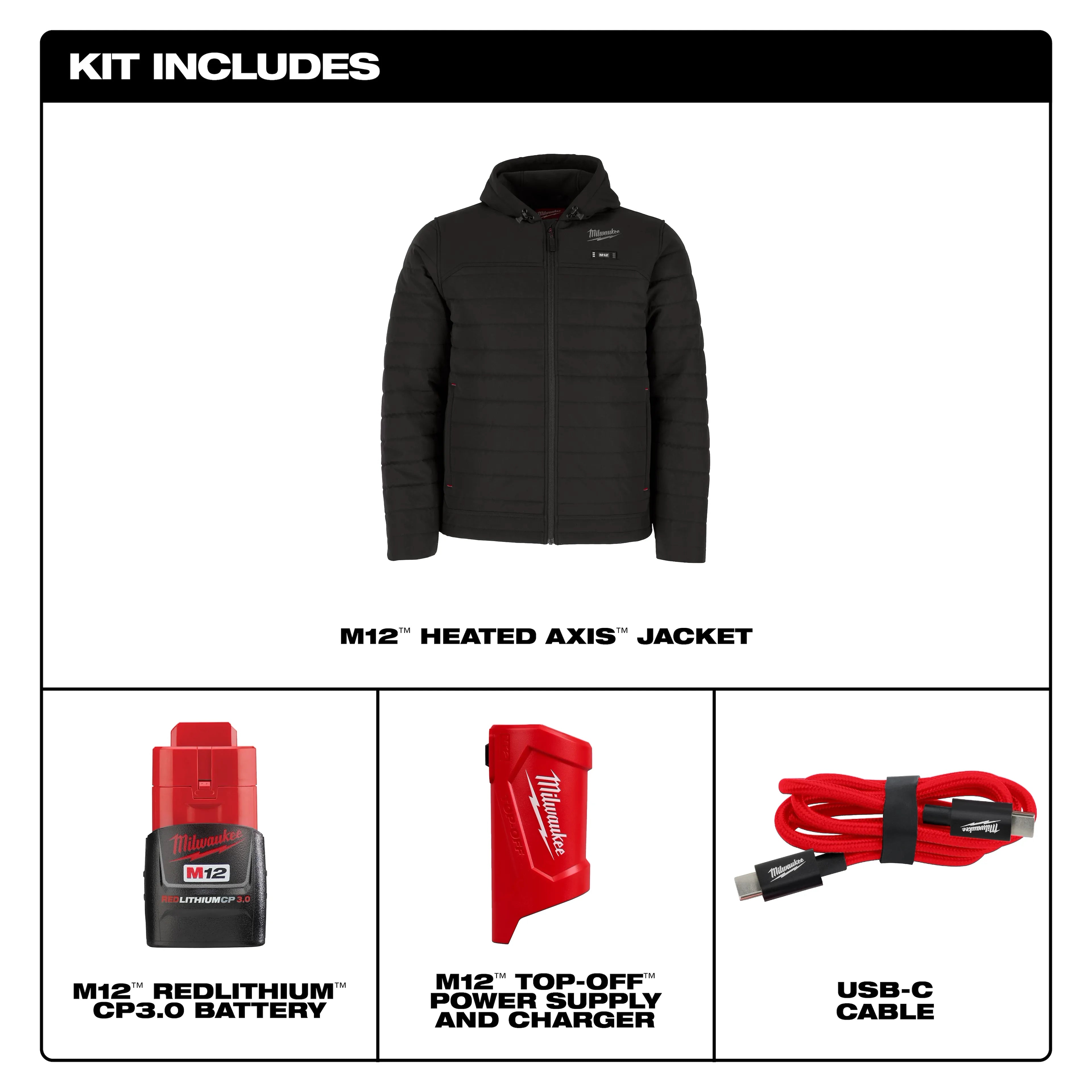 MILWAUKEE Milwaukee M102B-213X M12 Heated Axis Quilted Jacket (3XL) M102B-213X