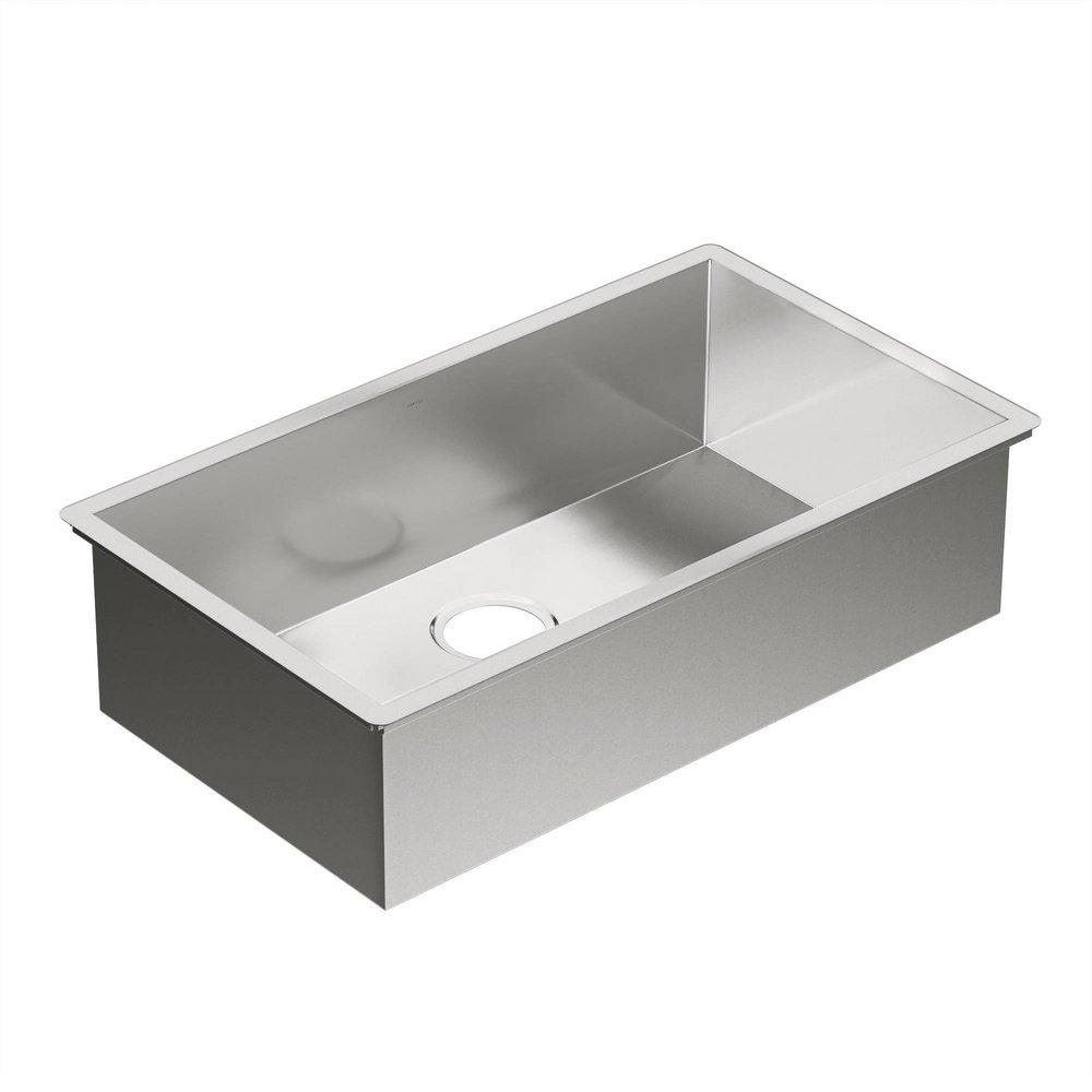 Moen G18180 1800 Series 31 x 18 in. No Hole Stainless Steel Single Bowl Undermount Kitchen Sink