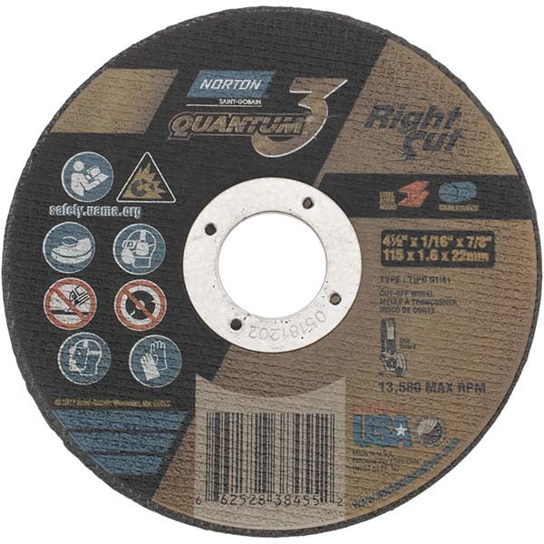 NORTON Norton 66252838455 Ceramic Alumina Cut-off Wheel 4-1/2 in
