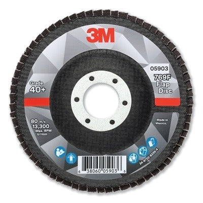 3M 3M 7100242989 769F 4-1/2 in 40+ Grit Type 27 Flap Disc (4-1/2 in x 5/8-11 / 10 per Case)