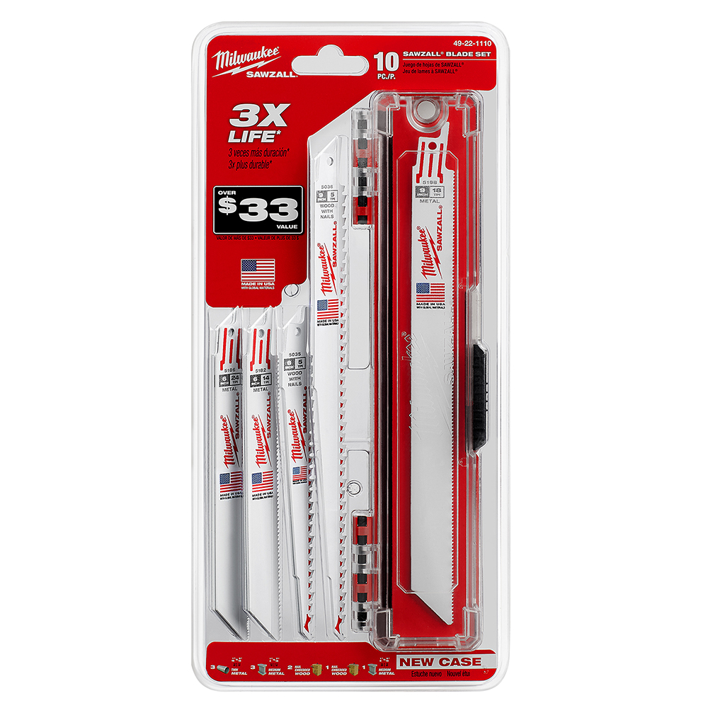 Milwaukee 49-22-1110 Sawzall 10 Pc Blade Set