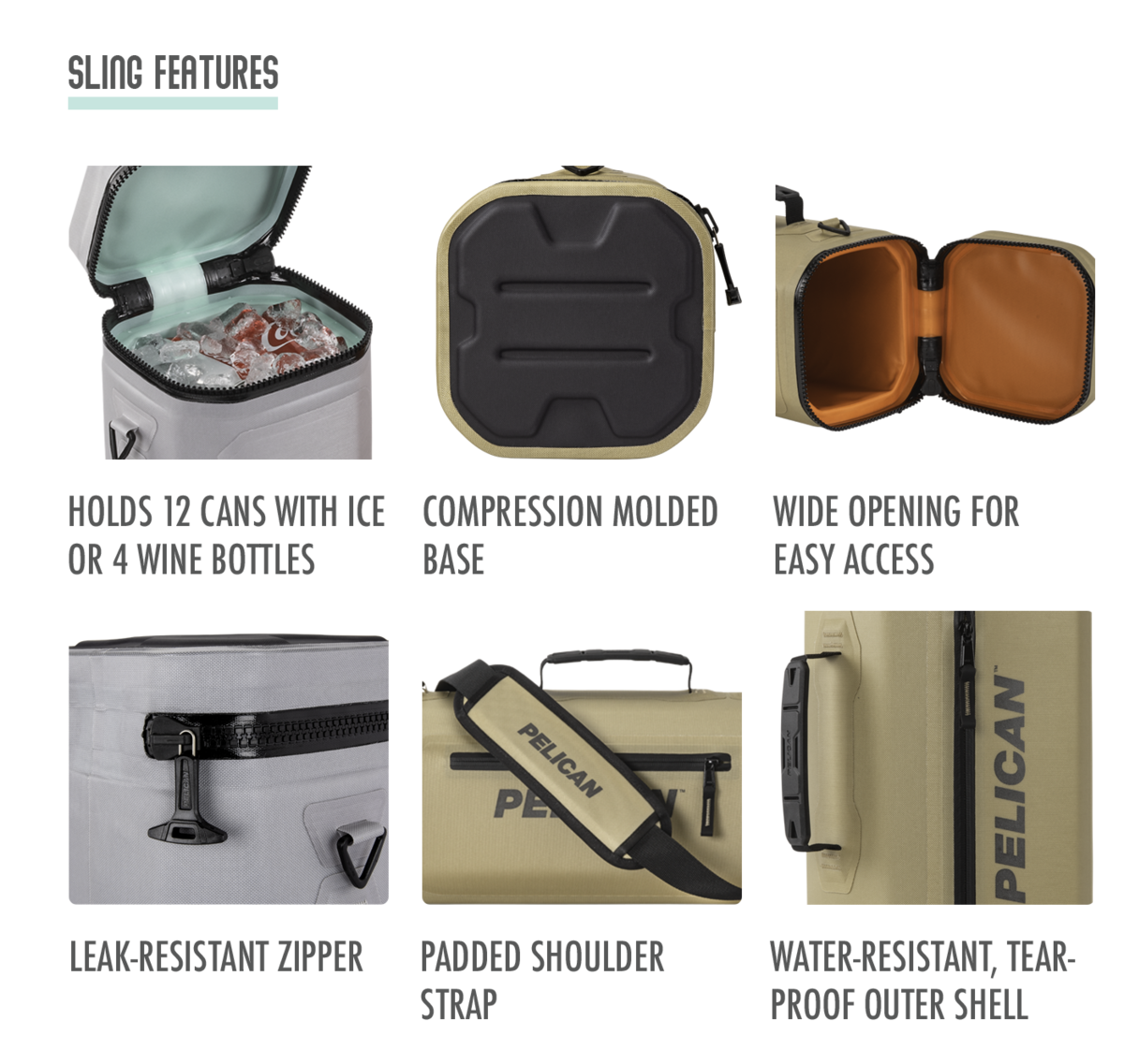 PELICAN Pelican SOFT-CSLING-COYOTE Cooler Sling 8.5 L