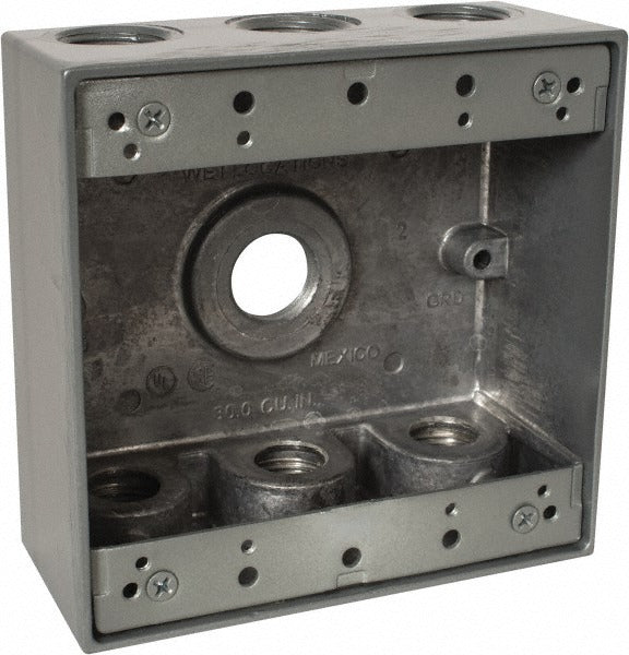 THOMAS & BETTS Thomas Betts 2IH7-1 Square Aluminum Outlet Box 2 Gang
