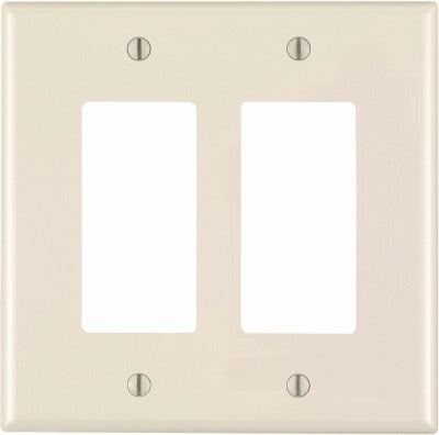 LEVITON Leviton Mfg Co R56-PJ262-00T 2-gang Decora Midway Wallplate 50pk